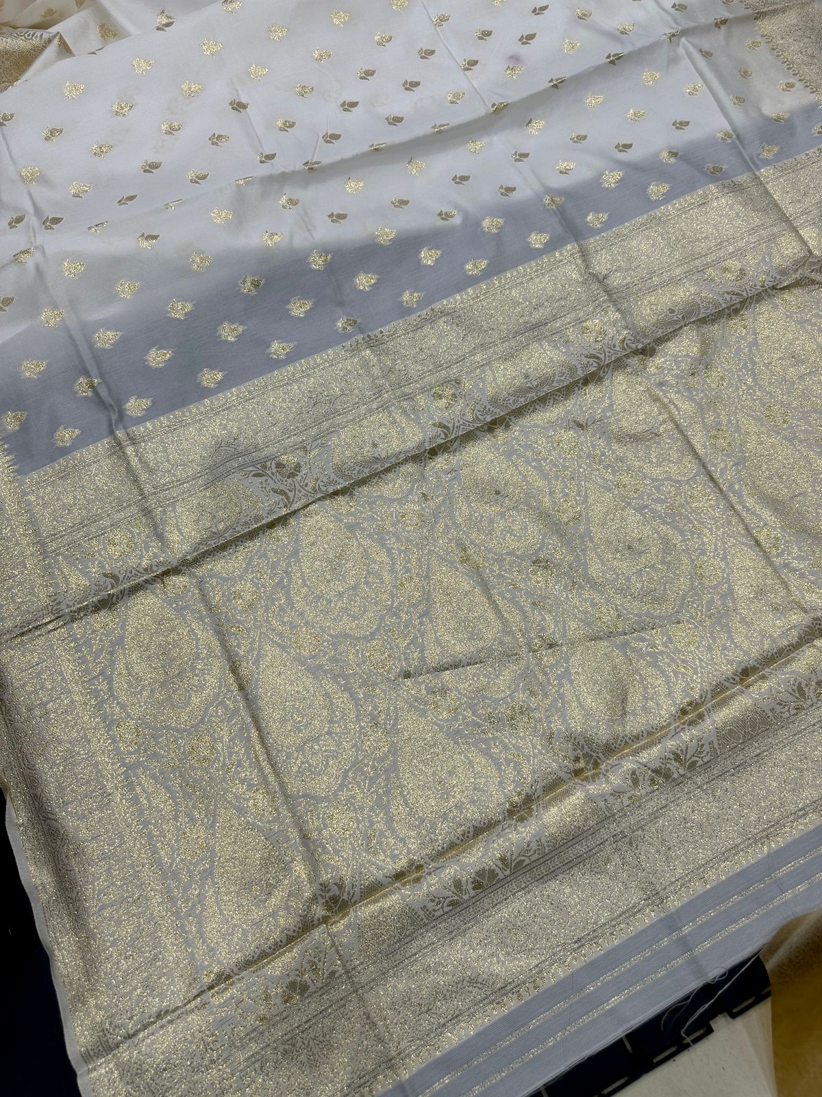 White Queen By Aab Soft Lichi Silk Designer Saree Suppliers In India